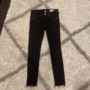 Rag & Bone Raw Hem Ankle Skinny Jeans